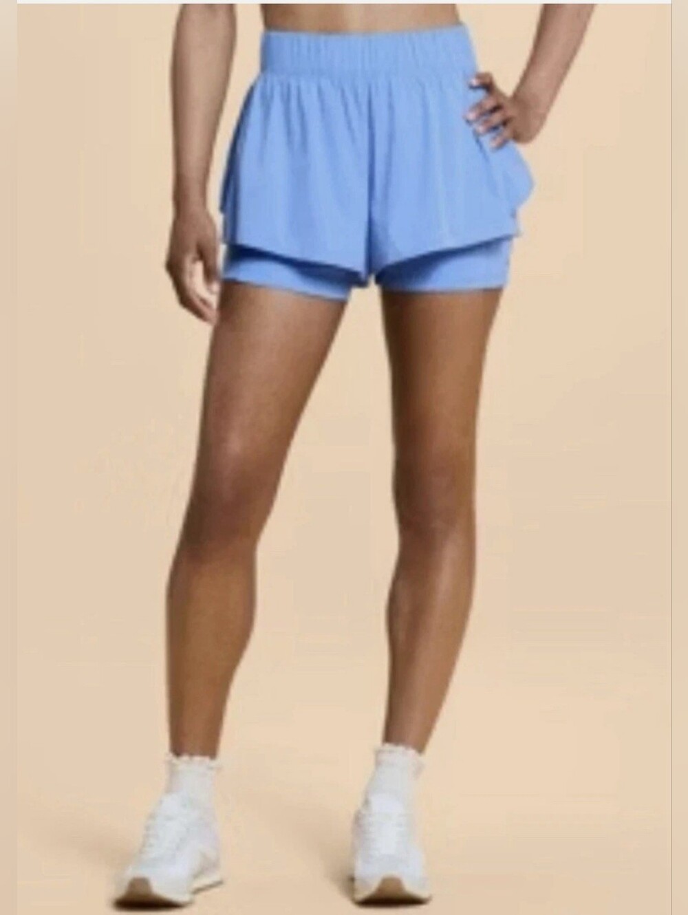Blogilates Ruffle Shorts Cool Blue L